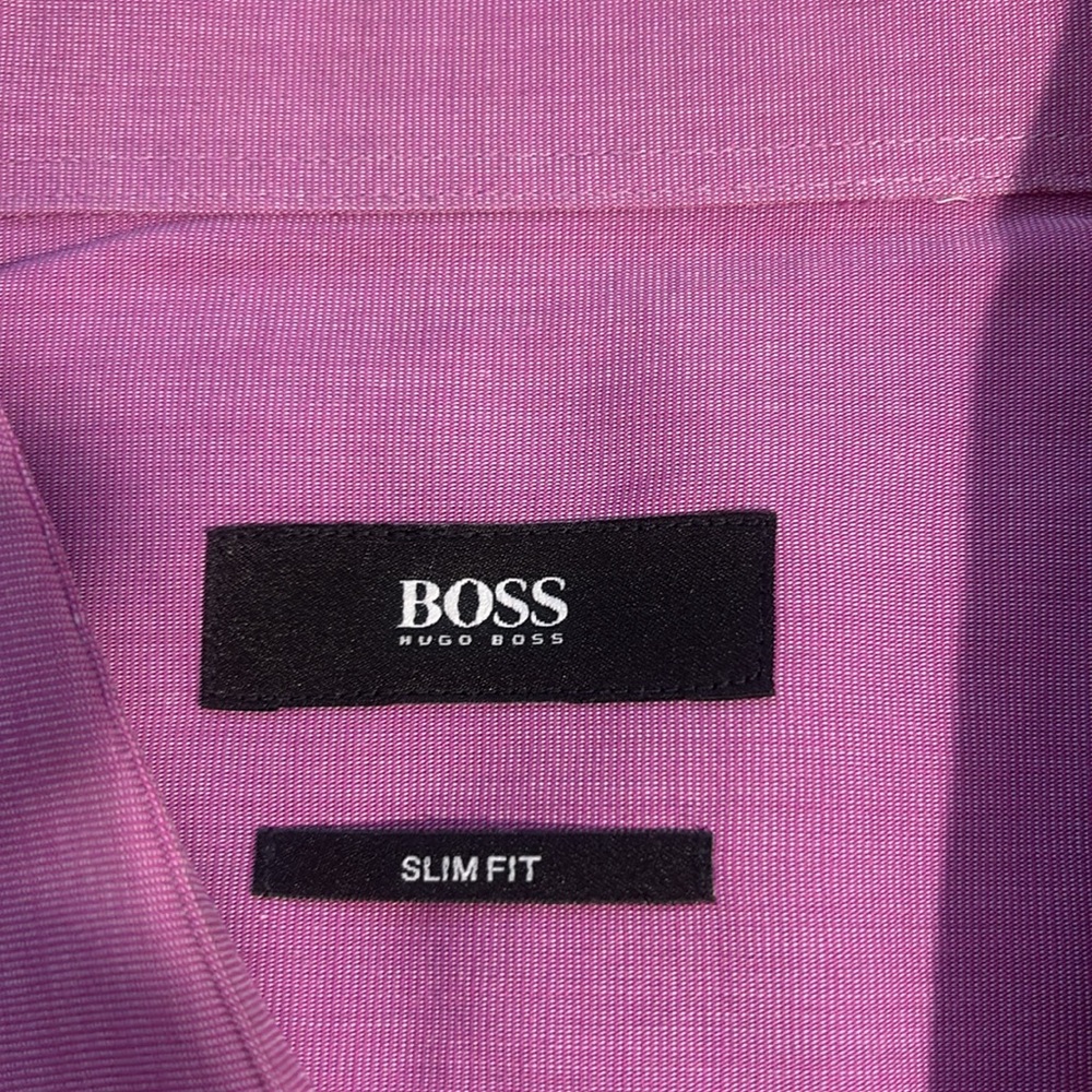 Boss Men's Dress Shirts - Navy, Pink, and Blue Stripes - Picture 10 of 16